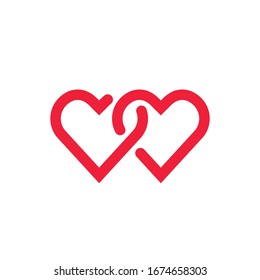 Isolated love hearts icon sign vector design. Valentines day symbol.