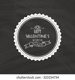 Isolated love label with text on a black background