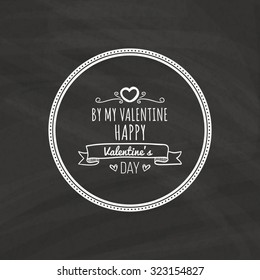 Isolated love label with text on a black background