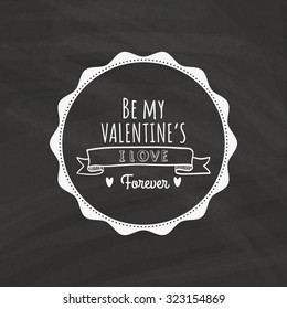 Isolated love label with text on a black background