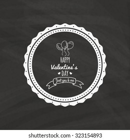 Isolated love label with text on a black background