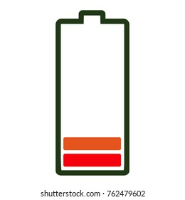 Isolated low battery icon on a white background, vector illustration