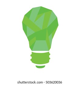 Isolated low poly abstract lightbulb, Vector illustration