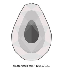 Isolated low poly avocado cut. Vector illustration design