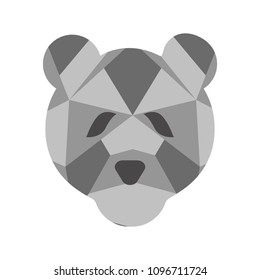 Isolated low poly bear icon