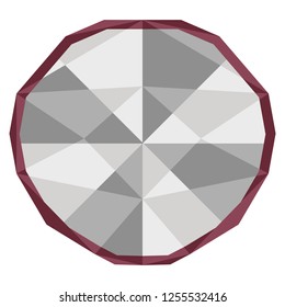 Isolated low poly coconut cut. Vector illustration design