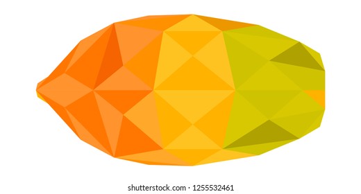 Isolated low poly papaya fruit. Vector illustration design