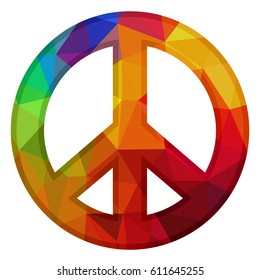 isolated low poly peace