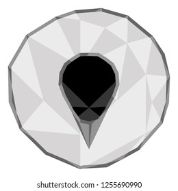 Isolated low poly peach cut. Vector illustration design