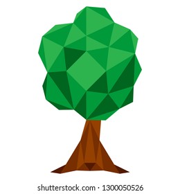 Isolated low poly tree icon. Vector illustration design