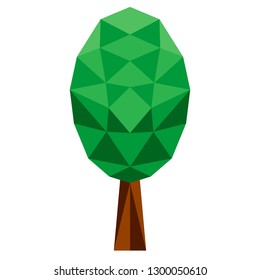 Isolated low poly tree icon. Vector illustration design