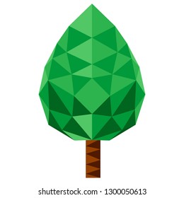Isolated low poly tree icon. Vector illustration design