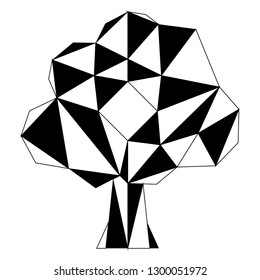 Isolated low poly tree icon. Vector illustration design