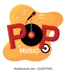 Isolated lp pop music vector illustration