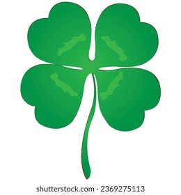 Isolated luck clover for Saint Patrick celebration; Leaf design for spring celebrations; 1st March leaf