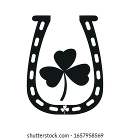 Isolated lucky horseshoe. Saint patricks day - Vector