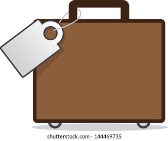 Isolated luggage with blank tag 