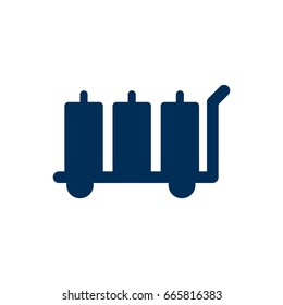 Isolated Luggage Trolley Icon Symbol On Clean Background. Vector Carriage Element In Trendy Style.