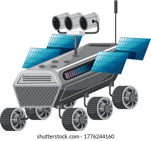 Isolated lunar roving vehicle on white background illustration
