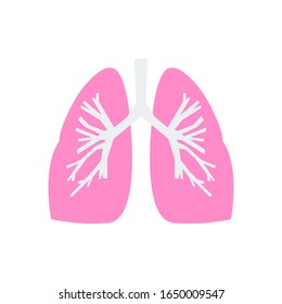 Isolated lung icon on a white background. Color flat vector illustration.