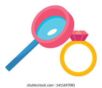 Isolated lupe and ring design vector illustration