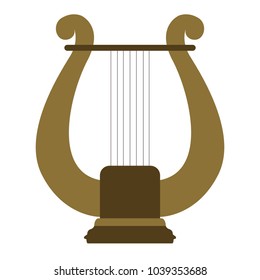 Isolated lyre icon. Musical instrument