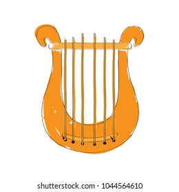 Isolated lyre icon. Musical instrument