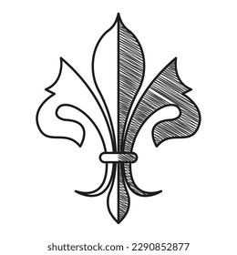 Isolated lys flower symbol sketch icon Vector