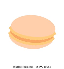 Isolated macaroon on white background hand drawn