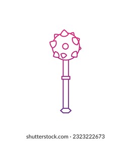 Isolated mace weapon medieval icon Vector