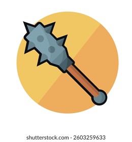 Isolated mace weapon medieval icon