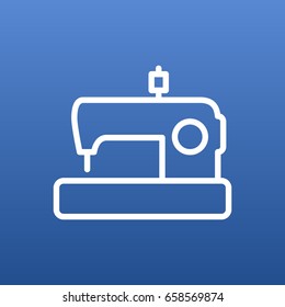 Isolated Machine Outline Symbol On Clean Background. Vector Sewing Element In Trendy Style.