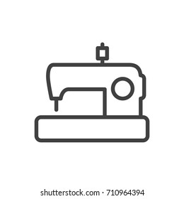 Isolated Machine Outline Symbol On Clean Background. Vector Sewing Element In Trendy Style.