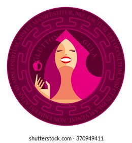 Isolated magenta stamp deadly sin - gluttony