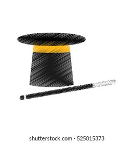 isolated magician hat icon vector illustration graphic design