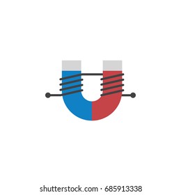 Isolated Magnet Flat Icon. Attractive Force Vector Element Can Be Used For Attractive, Force, Magnet Design Concept.