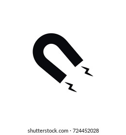 Isolated Magnetization Icon. Magnetizing Vector Element Can Be Used For Attract, Magnetization, Electromagnetic Design Concept.