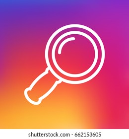 Isolated Magnifier Outline Symbol On Clean Background. Vector Zoom Glasses Element In Trendy Style.