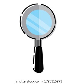 Isolated magnifying glass icon - School supplies icon - Vector