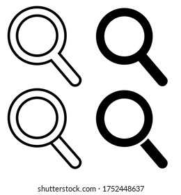 Isolated magnifying glass icon vector. zoom illustration graphic design. Loupe symbol. focus logo.