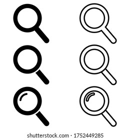 Einziger Lupe-Symbol-Vektorgrafik. Grafikdesign zoomt. Loupe Symbol. Fokuslogo.