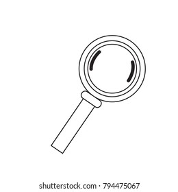 Isolated magnifying glass on a white background, Vector illustration