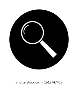 isolated magnifying glass vector icon with a white background