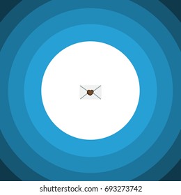 Isolated Mail Flat Icon. Letter Vector Element Can Be Used For Mail, Letter, Heart Design Concept.