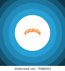 Isolated Maki Flat Icon. Seafood Vector Element Can Be Used For Maki, Sushi, Seafood Design Concept.