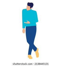 Isolated male cartoon on a relaxed position Vector