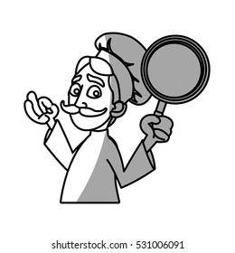 Isolated male chef cartoon design