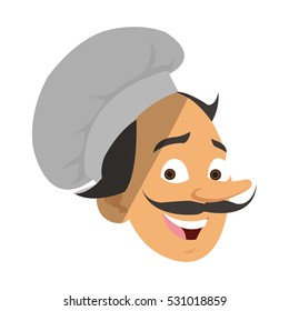 Isolated male chef cartoon design