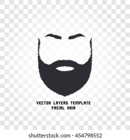 Isolated male face silhouette with mustache and beard vector logo. Men barber shop emblem. Hairdresser logotype. Shaving machine and cosmetics label. Gentlemen beauty salon icon.