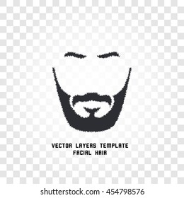 Isolated male face silhouette with mustache and beard vector logo. Men barber shop emblem. Hairdresser logotype. Shaving machine and cosmetics label. Gentlemen beauty salon icon.